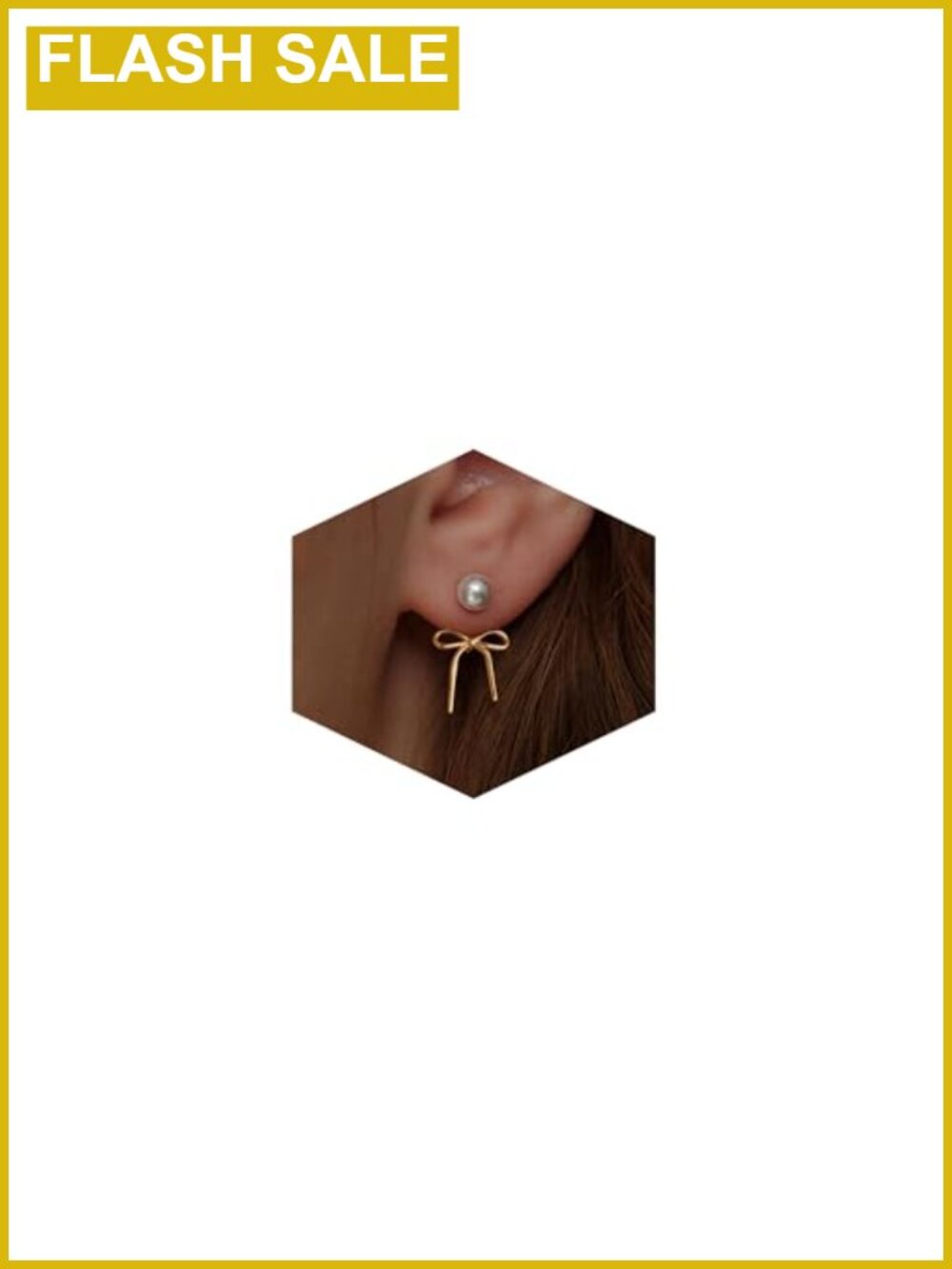 14K Gold Plated Pearl Bow Dangle Earrings for Women Hypoallergenic Brass